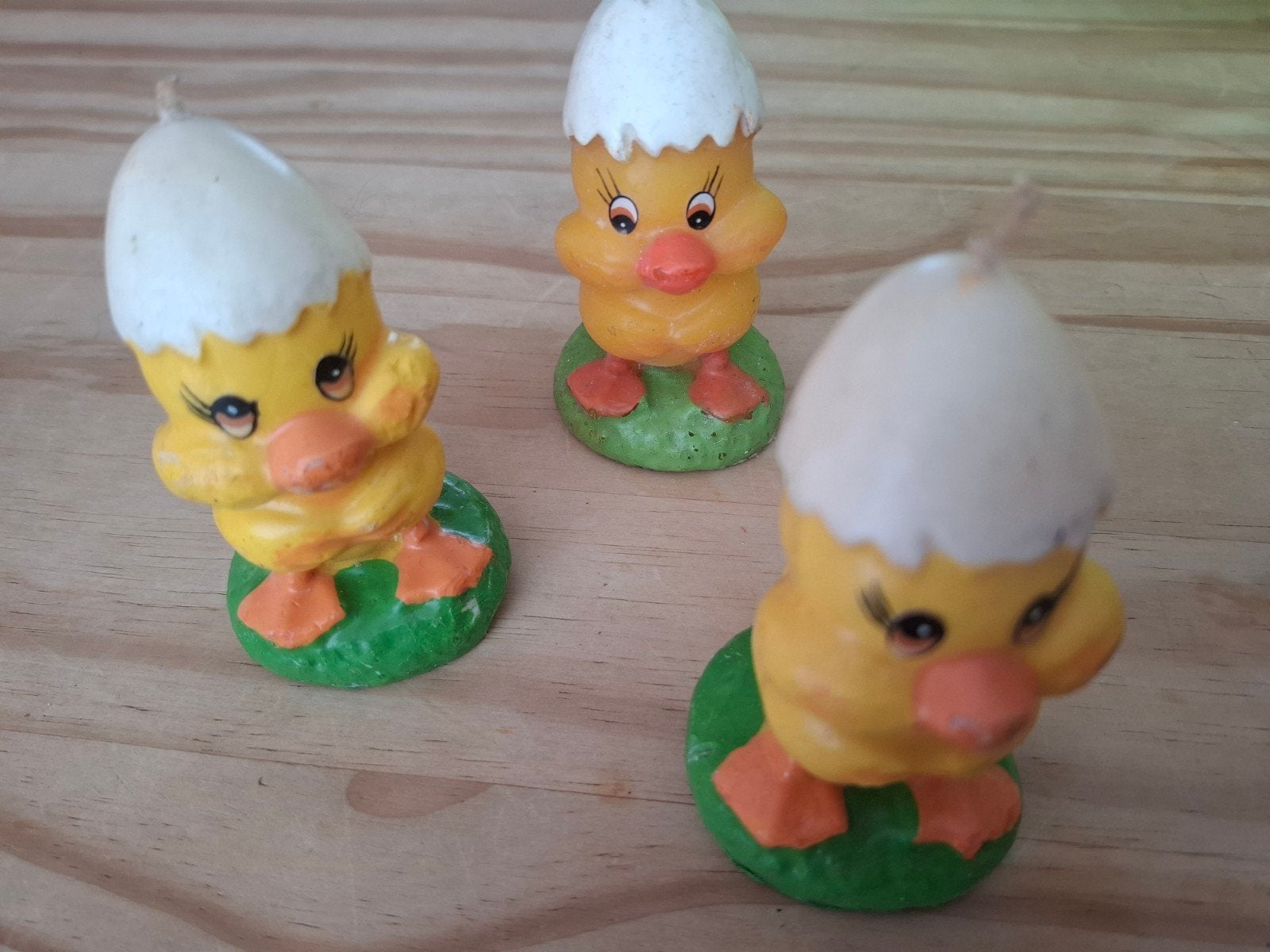 3 Vintage paaskuiken kaarsen, Diversen, Ophalen, Zo goed als nieuw