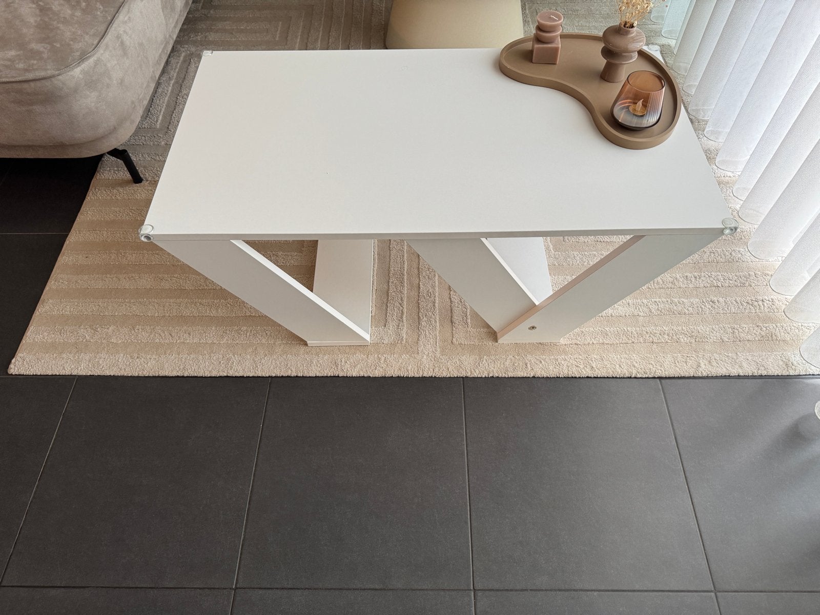 Moderne Salontafel Wit - 110x60x40 cm, Ophalen, Overige materialen, Gebruikt, 100 tot 150 cm