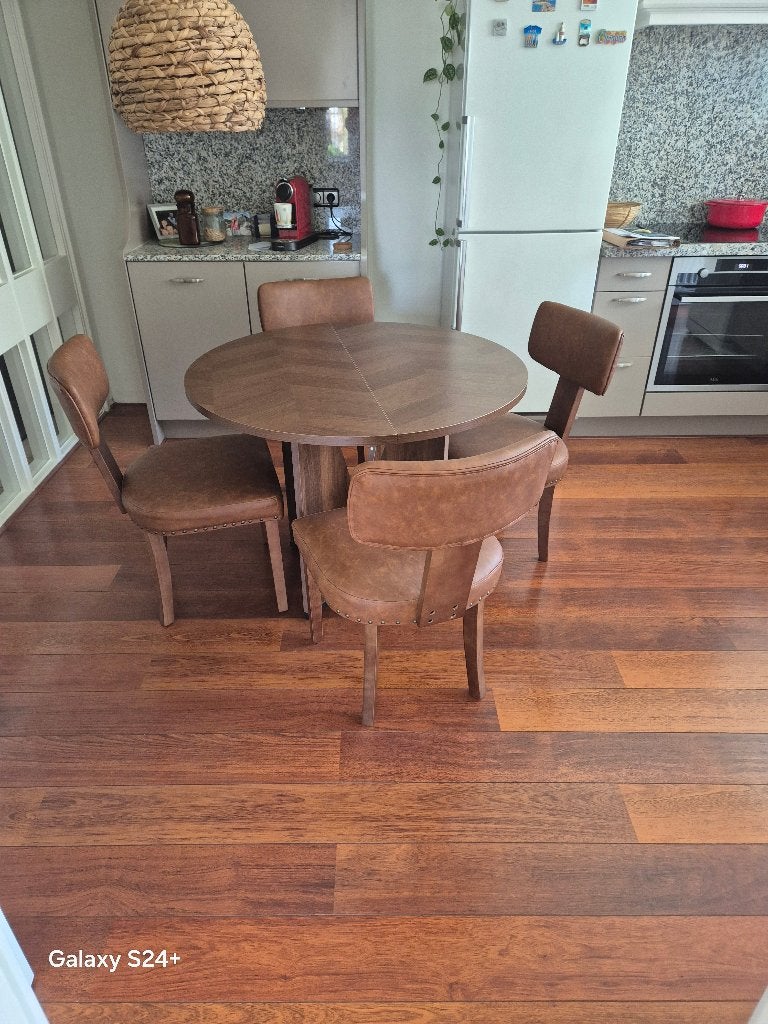 Eettafel met 4 stoelen, Ophalen, 50 tot 100 cm, Rond, Nieuw