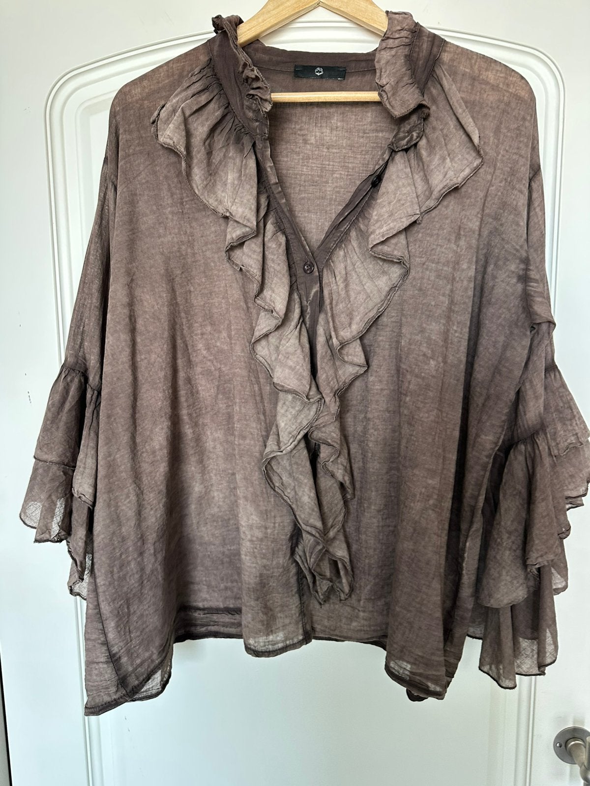 Boho style blouse , one size, Kleding | Dames, Blouses en Tunieken, Ophalen of Verzenden, Nieuw, Maat 42/44 (L), Bruin