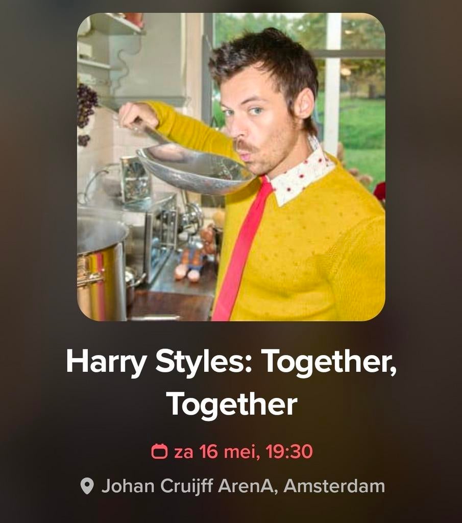 1 ticket Harry Styles voor de openingsavond tegen kostprijs, Tickets en Kaartjes, Eén persoon