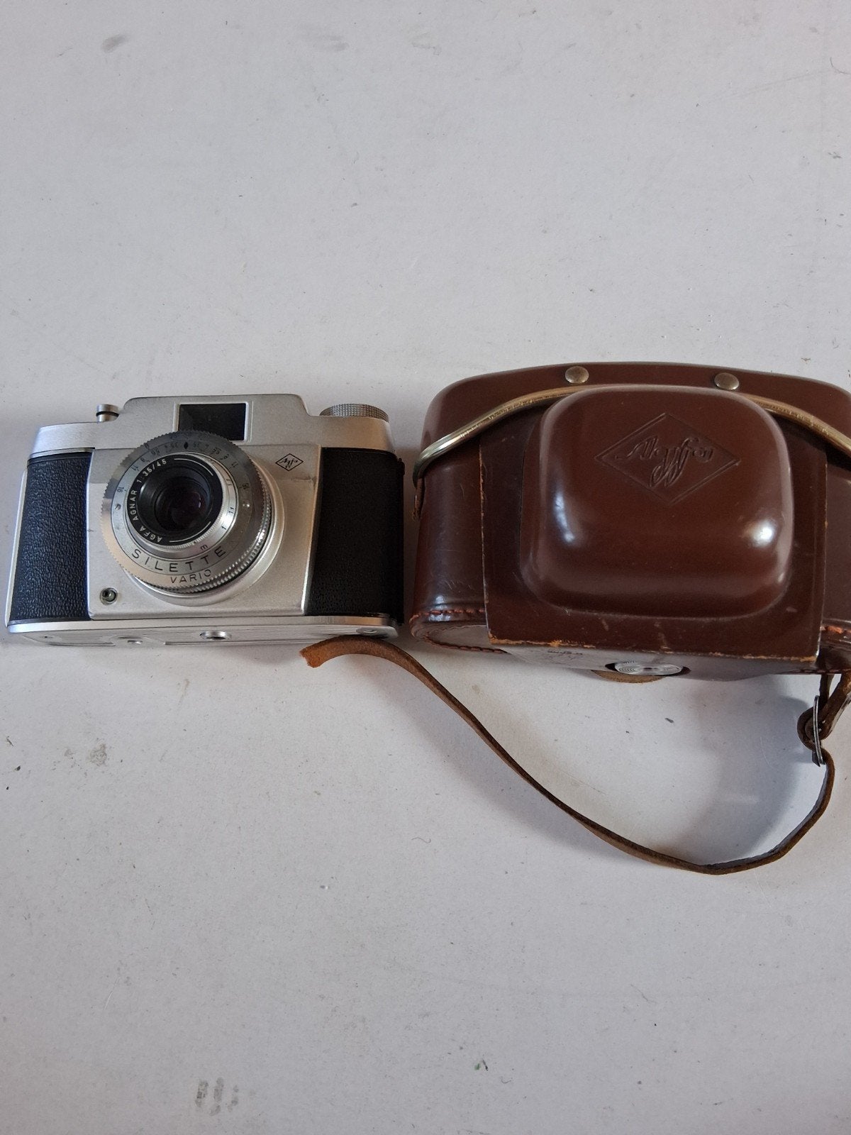 Vintage Agfa Silette Vario camera met Agnar 1:3.5/45 lens, Ophalen of Verzenden