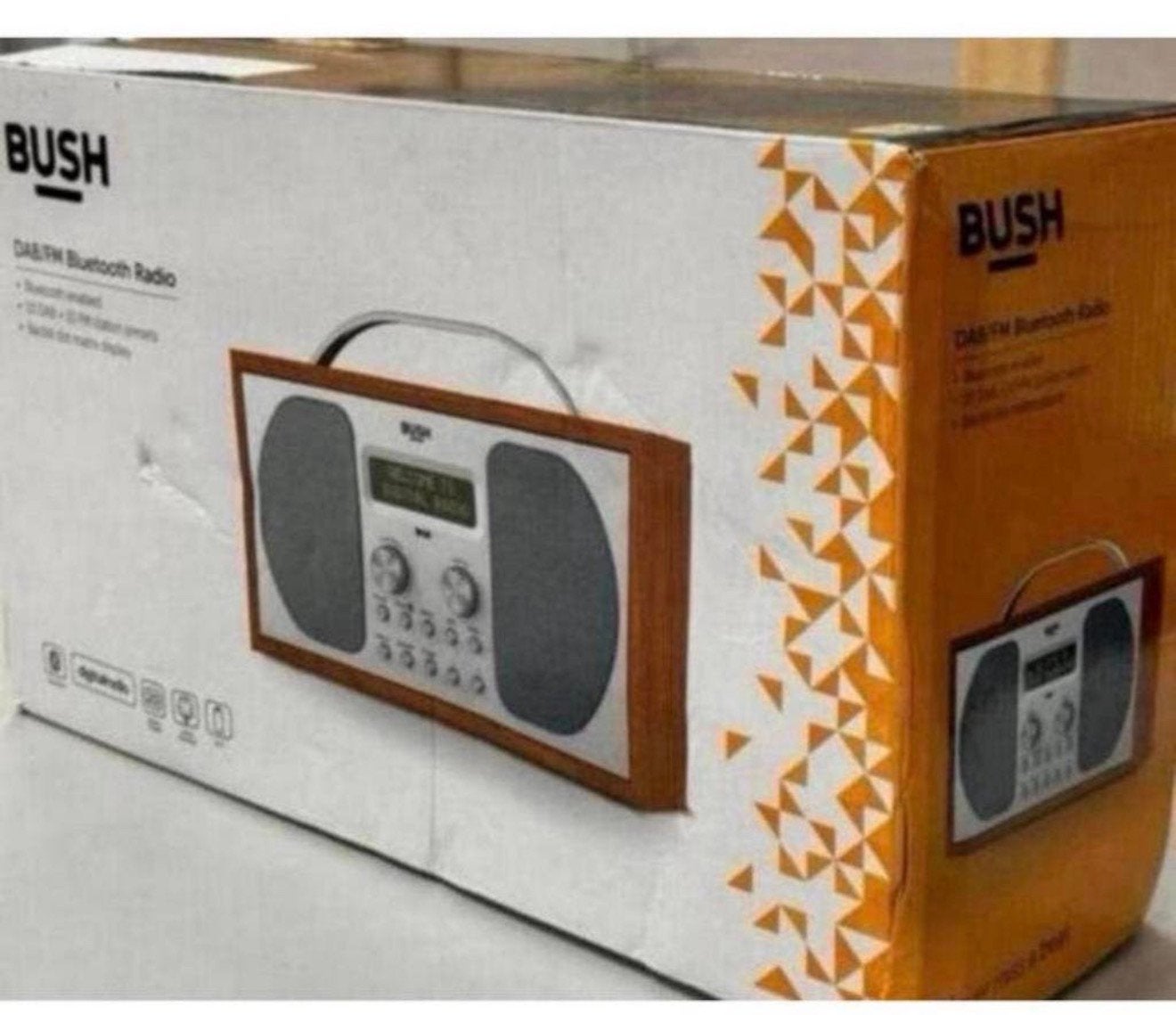 Bush DAB Bluetooth FM-stereo radio alarm houten hout NIEUW, Ophalen of Verzenden, H, H, Radio