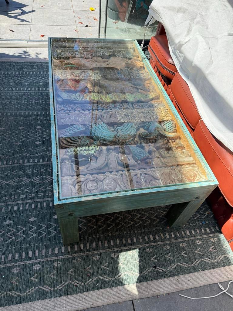 Kare Design salontafel met glasplaat 140x70, Antiek en Kunst, Ophalen