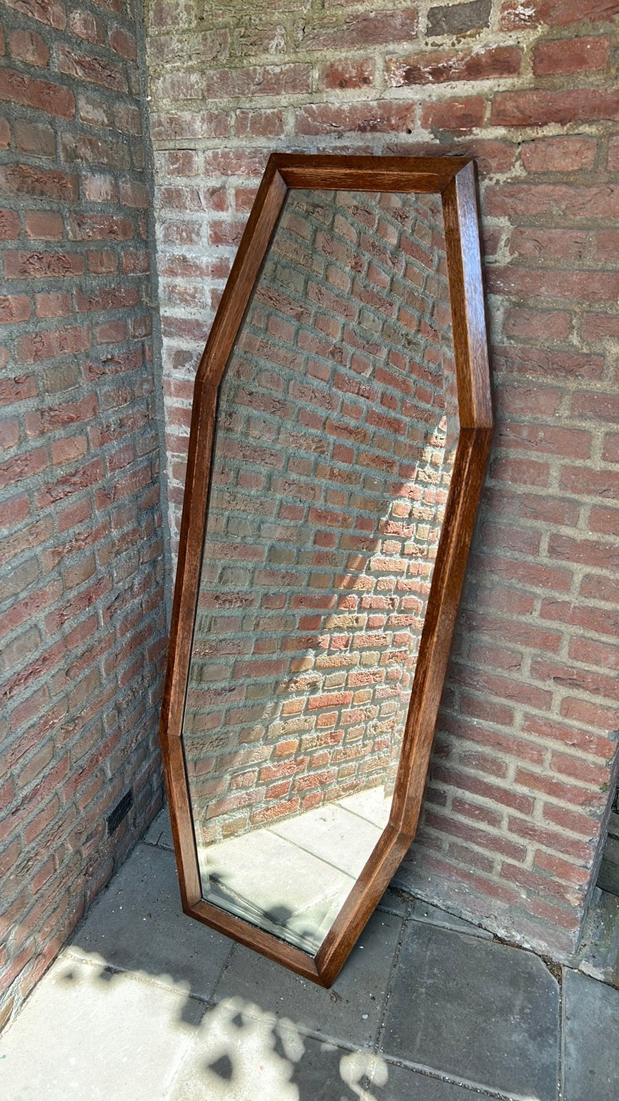 Grote “antieke” spiegel, Antiek en Kunst, Antiek | Spiegels, Ophalen, Rechthoekig