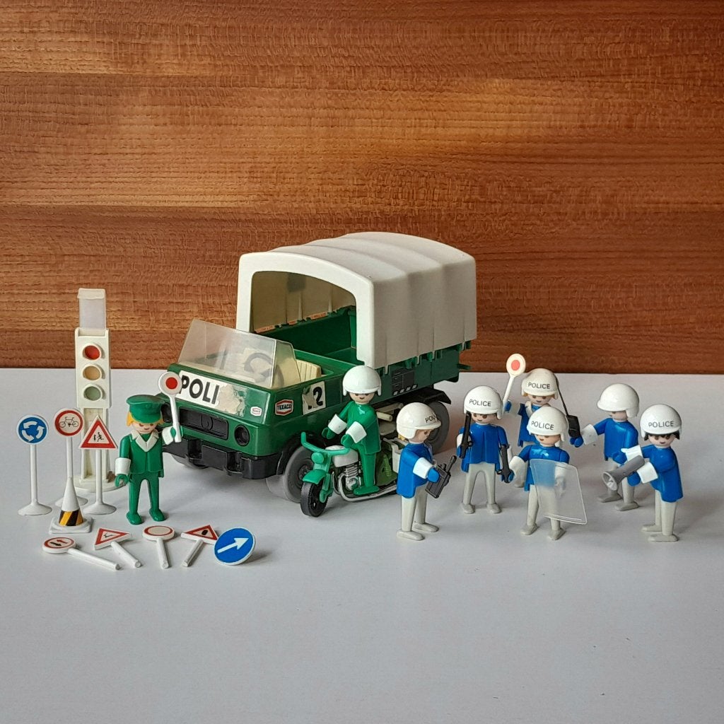 Vintage Playmobil politiewagen 3233 + politie 3488 - 70's, Ophalen of Verzenden, Gebruikt, Losse onderdelen