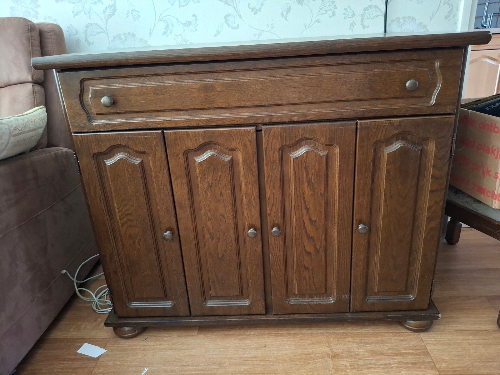 Computerkast, Gebruikt, Eikenhout, Ophalen of Verzenden, 50 tot 75 cm