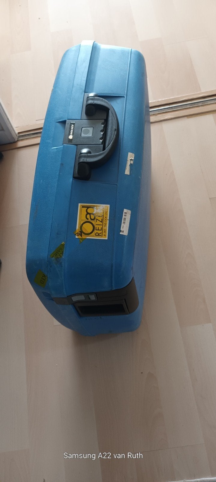 Delsey Retro Vintage Schaalkoffer - Onverwoestbaar Blauw, Wieltjes, 30 cm of meer, Gebruikt, Blauw