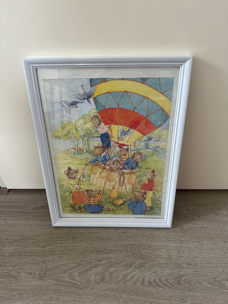 Schilderij voor op babykamer, Ophalen