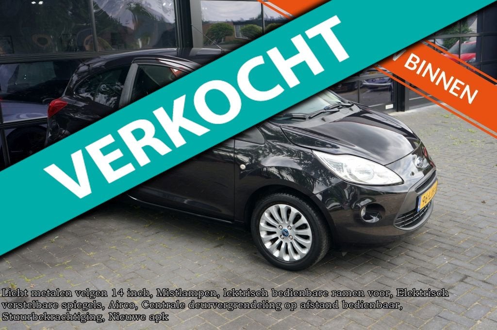 Ford Ka 1.2 Titanium X, Airco, Elek pakket, L.M. Velgen, Voorwielaandrijving, Stof, Gebruikt, 4 cilinders