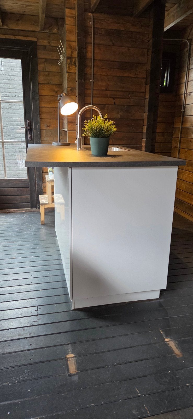 Compacte keuken. Gratis zelf demonteren en leidingen afdoppe, Huis en Inrichting, Ophalen, Wit, Overige typen, Hout