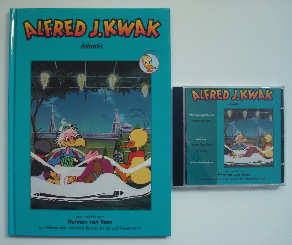 Alfred J. Kwak - Atlantis (boek+CD), Boeken, Stripboeken, Ophalen, Eén stripboek, Herman van Veen, Zo goed als nieuw
