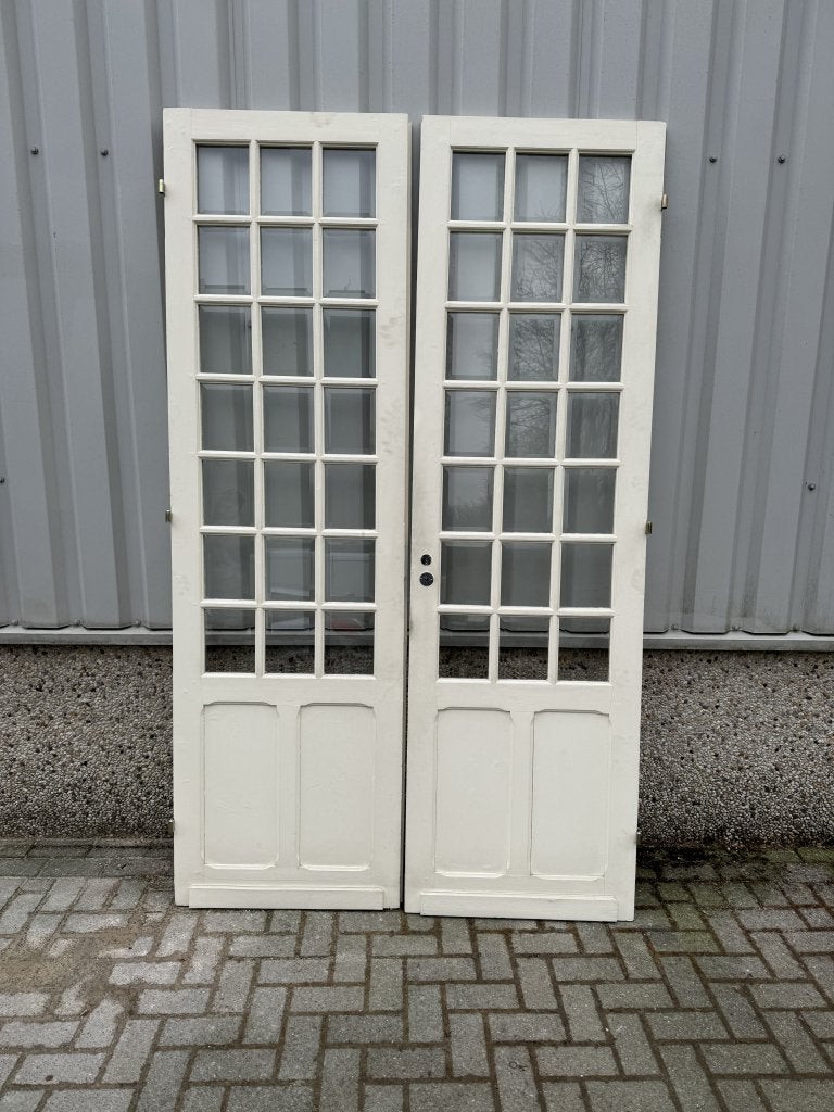 prachtig tweeluik met facet geslepen glas, Doe-het-zelf en Verbouw, Deuren en Horren, Zo goed als nieuw, Binnendeur, 215 cm of meer
