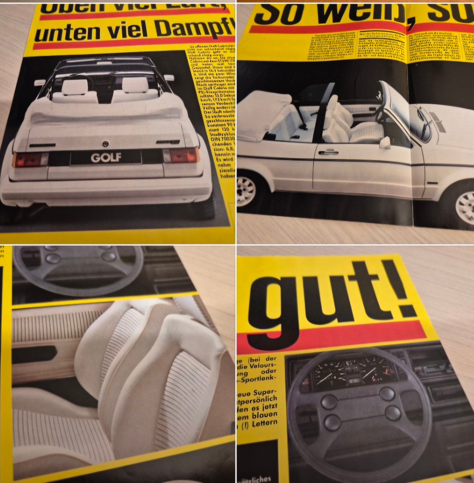 1983 Volkswagen Golf 1 cabriolet brochure wit actiemodel, Ophalen of Verzenden, Zo goed als nieuw, Volkswagen