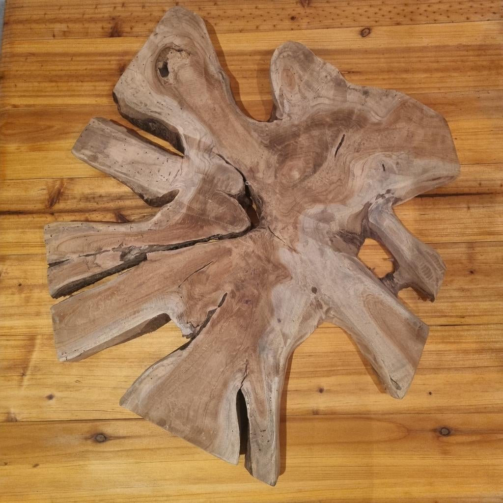 Teak Houten Boomstam Schijf - Salontafel/Decoratie, Huis en Inrichting, Ophalen of Verzenden, Gebruikt