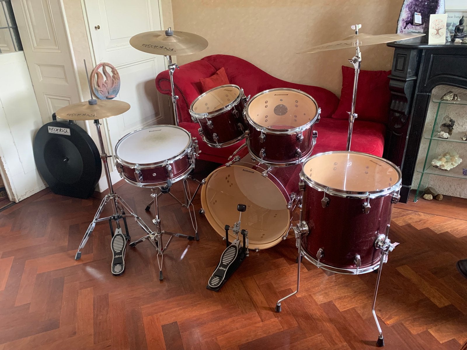 Ludwig Element Drumstel + Istanbul Agop Xist bekkens, Ophalen, Zo goed als nieuw, Ludwig