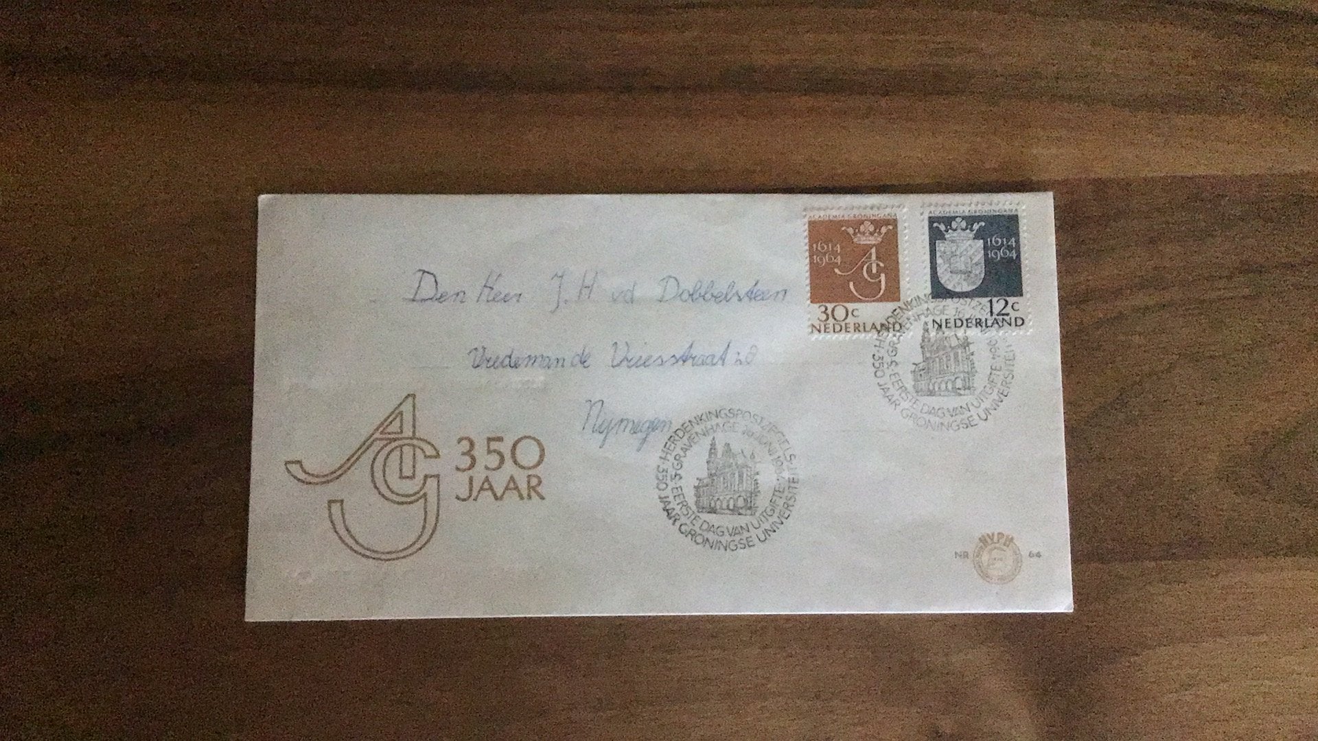 Eerste dag enveloppe E 64f misdruk, Ophalen of Verzenden, Beschreven, Nederland