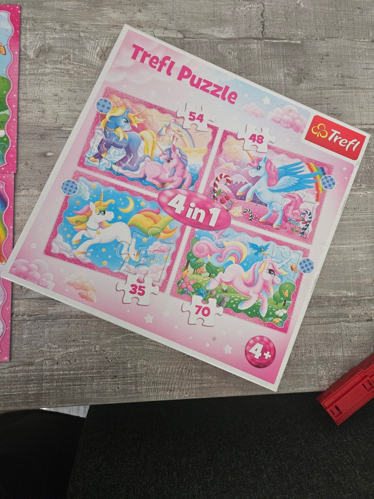 Trefl 4-in-1 Eenhoorn Puzzel, Ophalen of Verzenden, Gebruikt, 4 tot 6 jaar