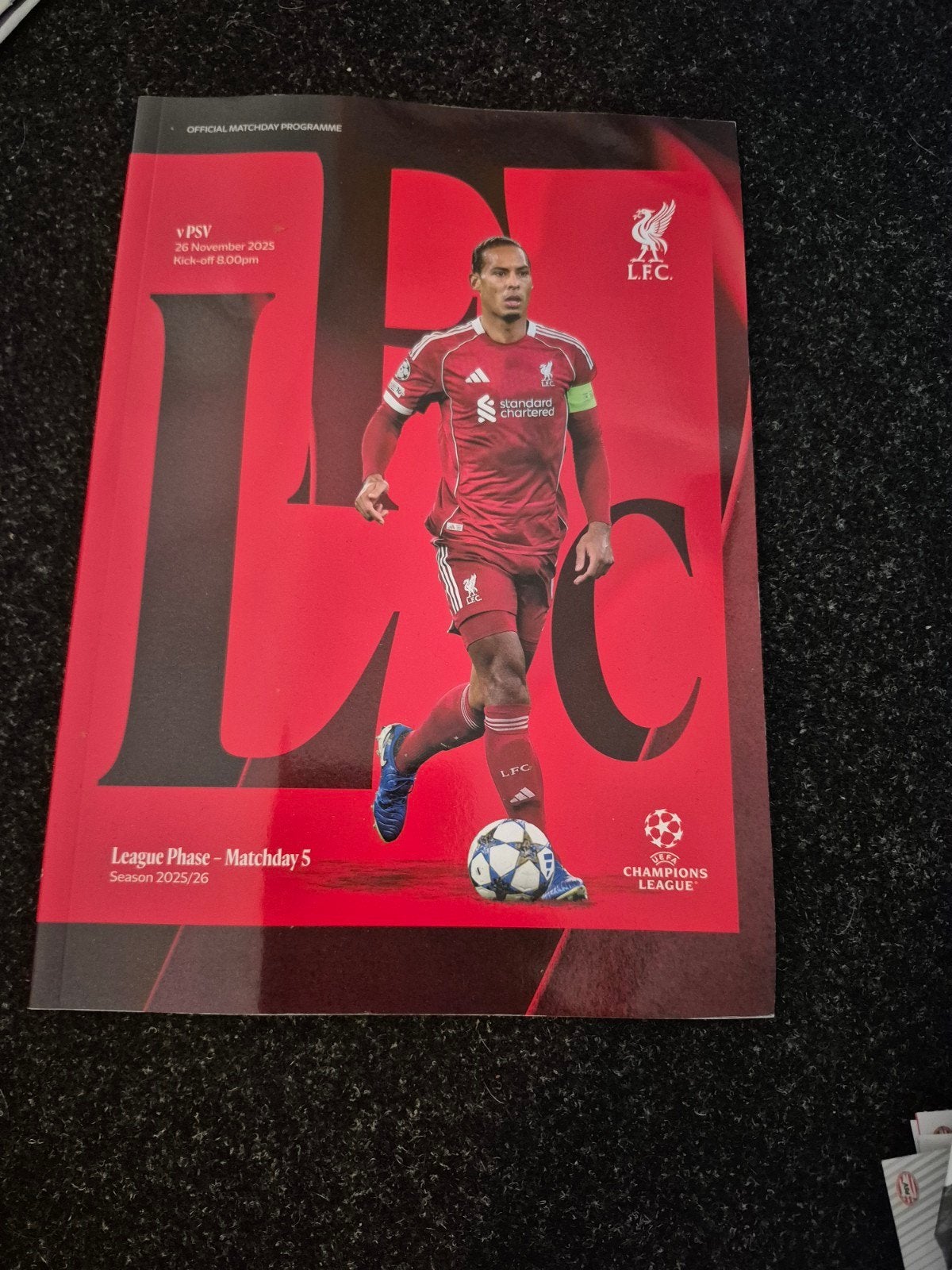 Programmablad Liverpool - PSV Champions League 26-11-2025, Ophalen of Verzenden