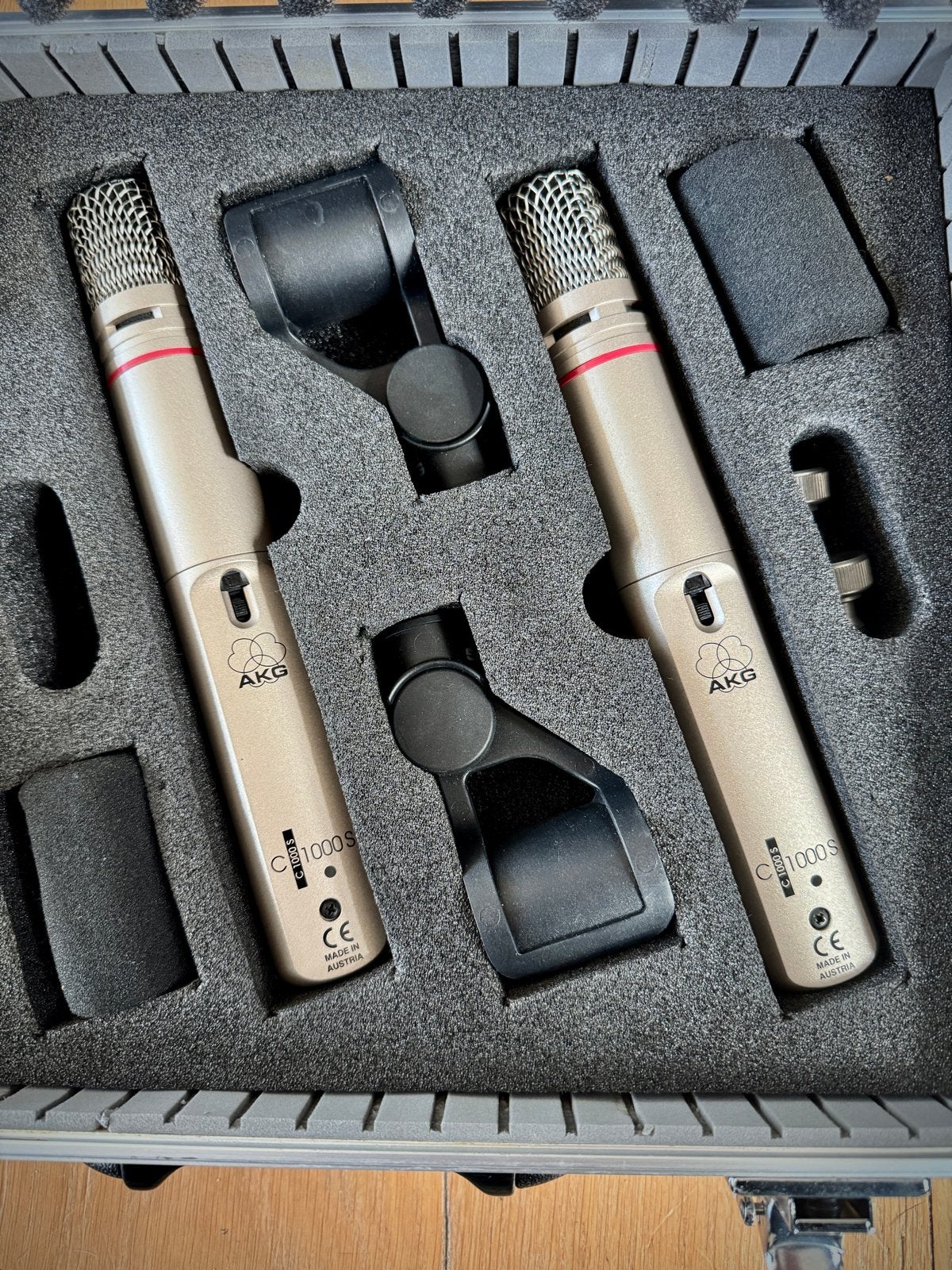 AKG C1000S Condensator Microfoon Set (2 stuks), Ophalen of Verzenden, Zo goed als nieuw, Studiomicrofoon