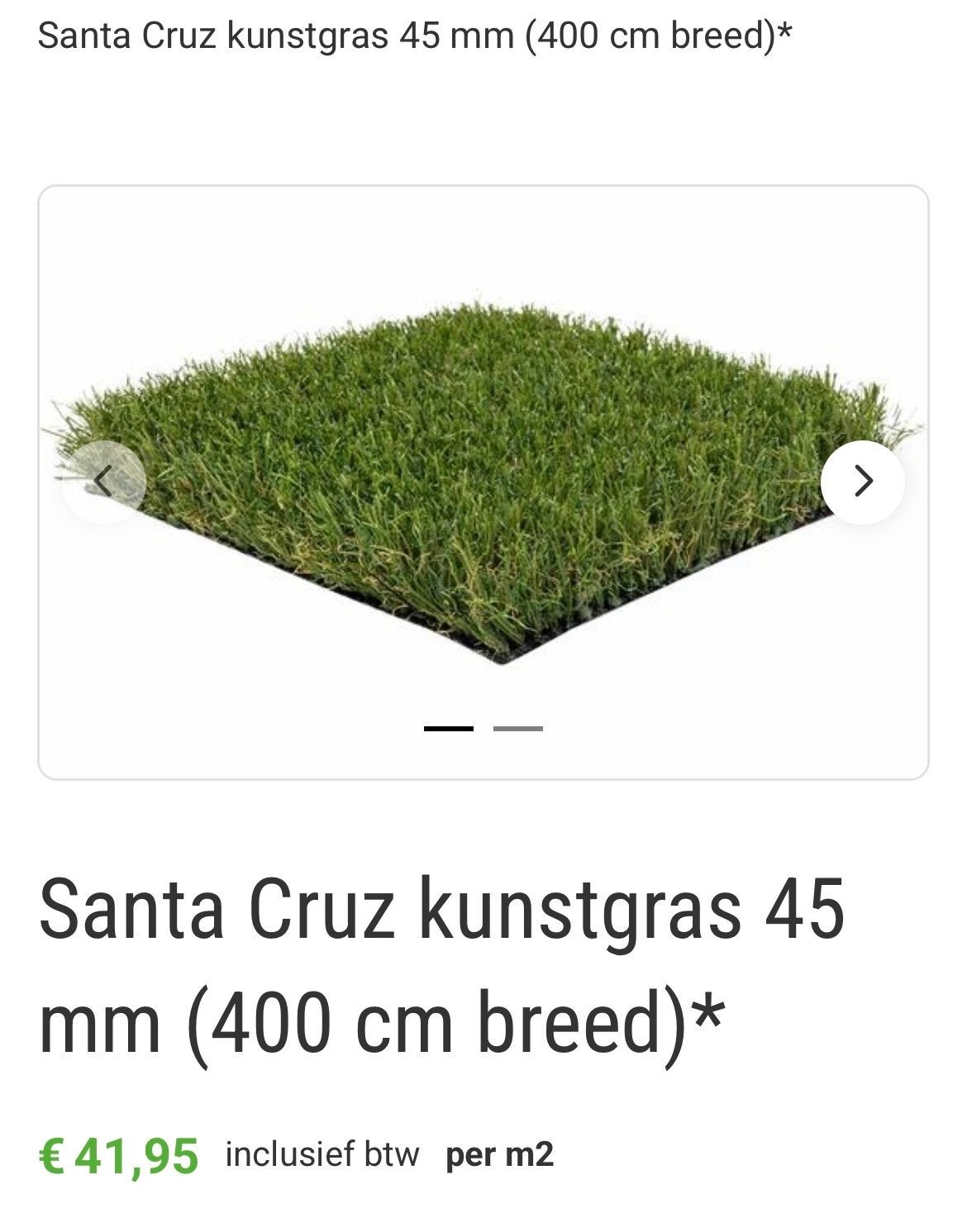 Luxe kunstgras restpartij: 6m x 1.1m en 6m x 0.65m, Ophalen, Zo goed als nieuw, Minder dan 10 m², Kunstgras