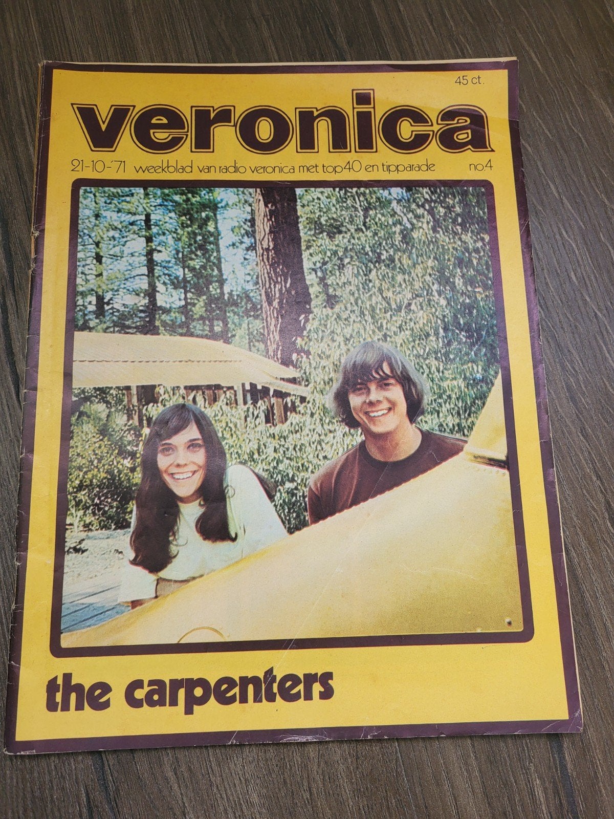 Veronica tijdschrift nr. 4 van 21-10-1971 - The Carpenters, Ophalen of Verzenden, Gelezen, Muziek, Film of Tv