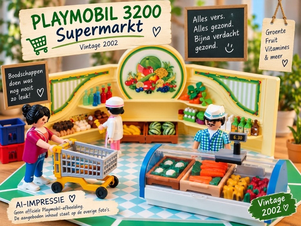 Playmobil 3200 Supermarkt vintage met figuren, Kinderen en Baby's, Gebruikt, Losse onderdelen, Overige typen, Ophalen of Verzenden
