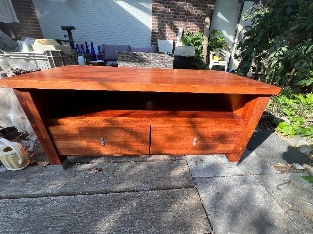 Tv dressoir massief kersenhout, Huis en Inrichting, Kasten | Televisiemeubels, Ophalen, Strak, Gebruikt, 150 tot 200 cm