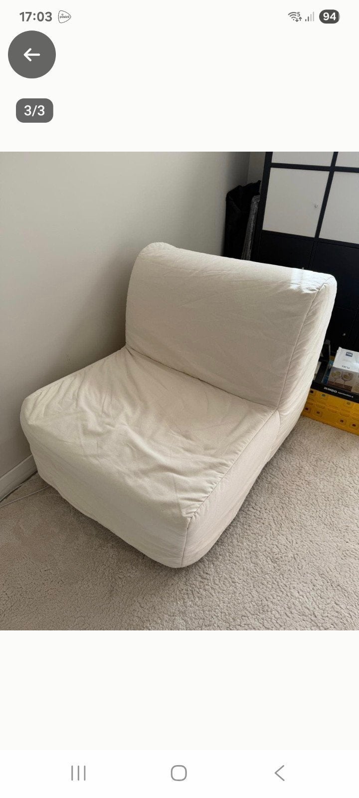 2x IKEA LYCKSELE LÖVÅS slaapfauteuil, Ophalen, Gebruikt, Eenpersoons, Beige