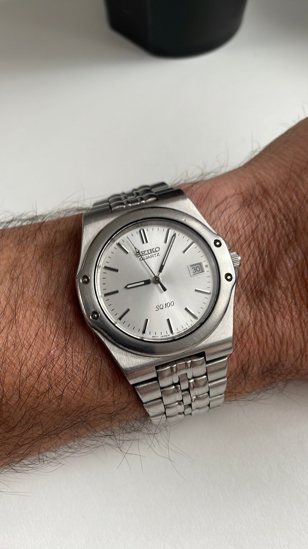 Seiko quartz SQ100 oak sunburst, Sieraden, Tassen en Uiterlijk, Horloges | Heren, Ophalen of Verzenden, Zo goed als nieuw, Staal