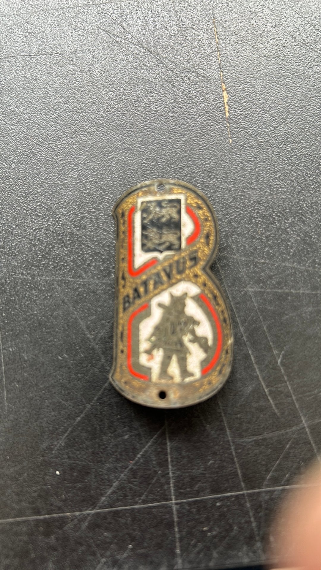 Vintage Batavus Fiets Embleem - Hoofdbuis Badge, Gebruikt, Overige materialen, Overige typen, Ophalen of Verzenden