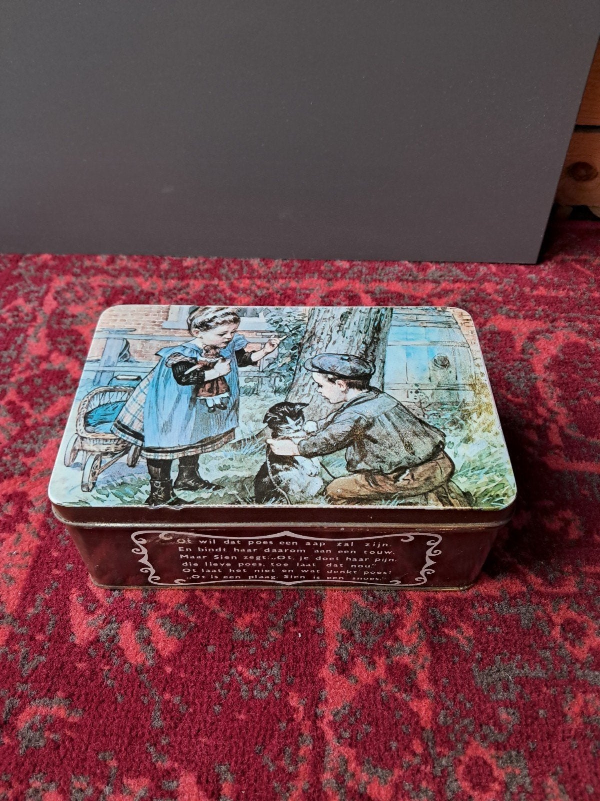 Vintage bewaarblik Ot en Sien, Ophalen of Verzenden, Gebruikt, Koek(jes), Overige merken