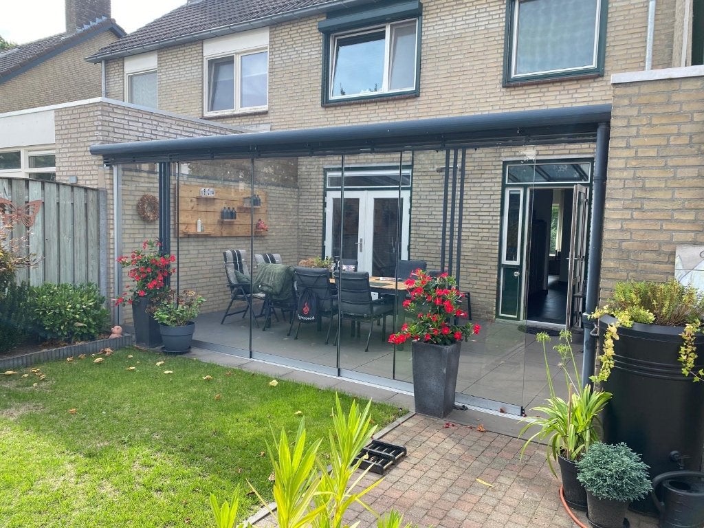 Luxe Aluminium Overkapping (6x4) met Verasol glaswand, Ophalen, Gebruikt, Overige typen