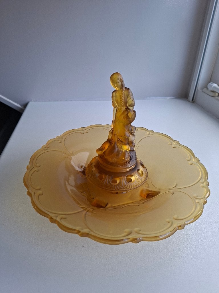 Art deco Walther & Söhne bloemensteker persglas, Ophalen