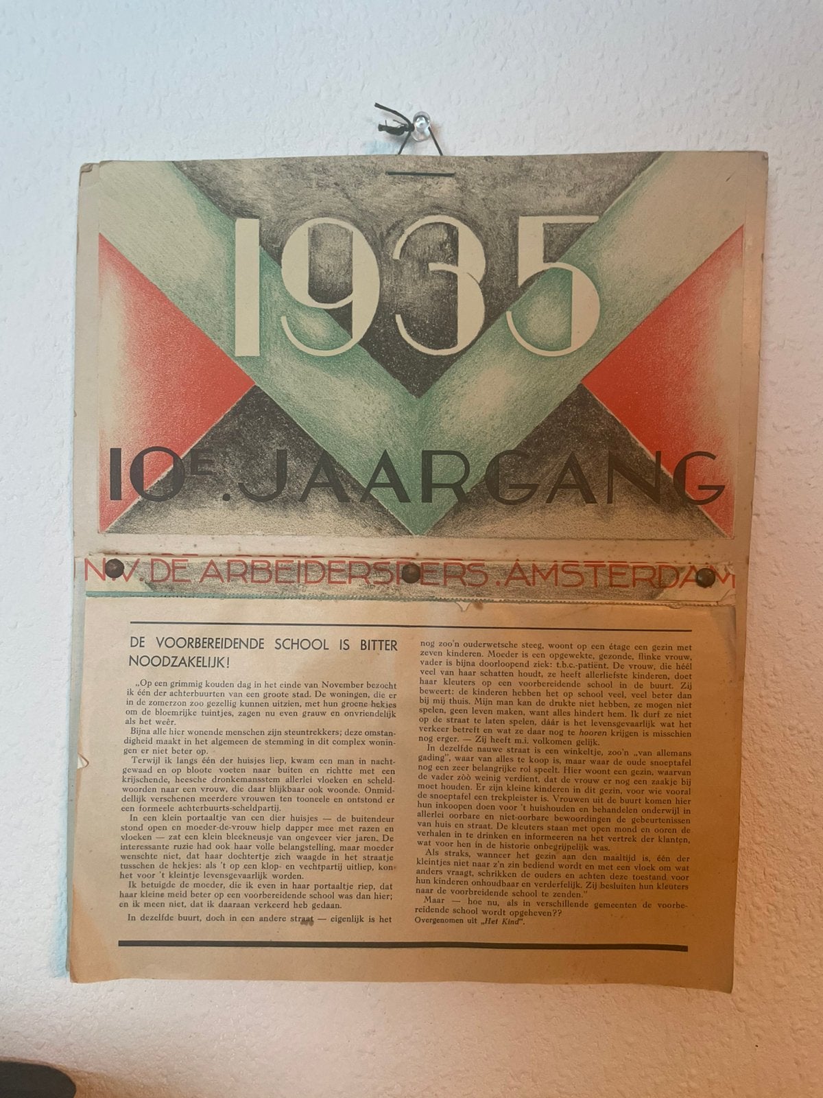 Originele socialistische scheurkalender uit 1935, Ophalen of Verzenden, A4 of kleiner, Overige onderwerpen