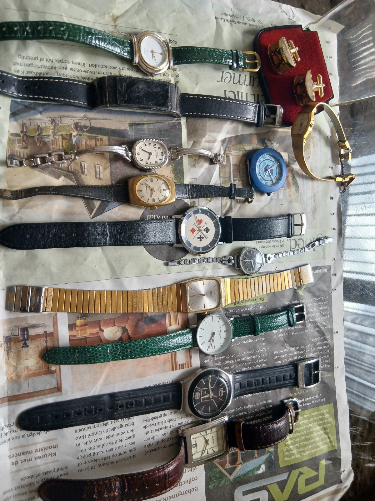 Diverse horloges en manchetknopen - Grote collectie, Overige merken, Overige materialen, Gebruikt, Verzenden