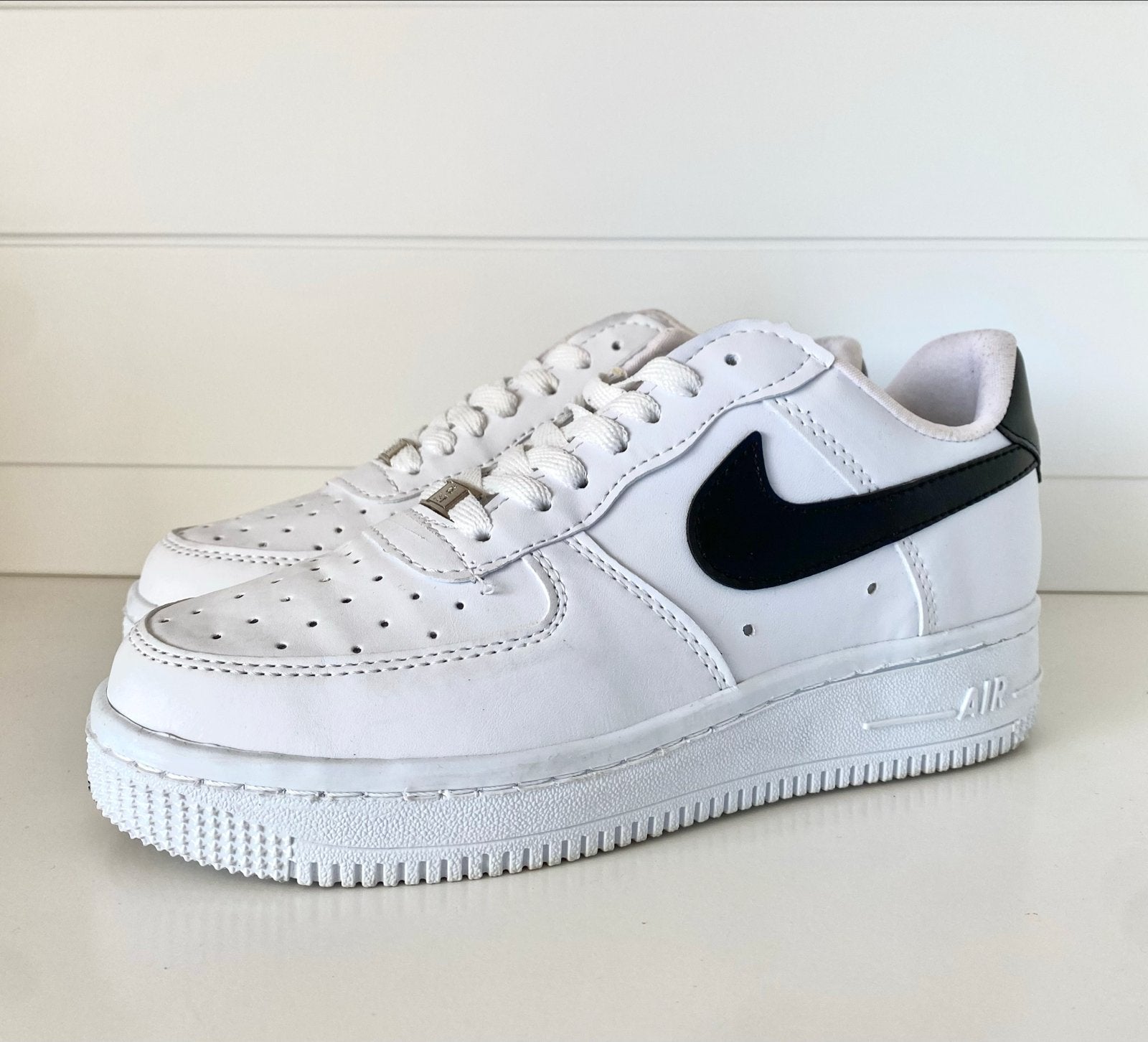 Nike Air Force 1 Low stijl Wit Zwart - Maat 39, Ophalen of Verzenden, Gedragen, Wit, Sneakers of Gympen