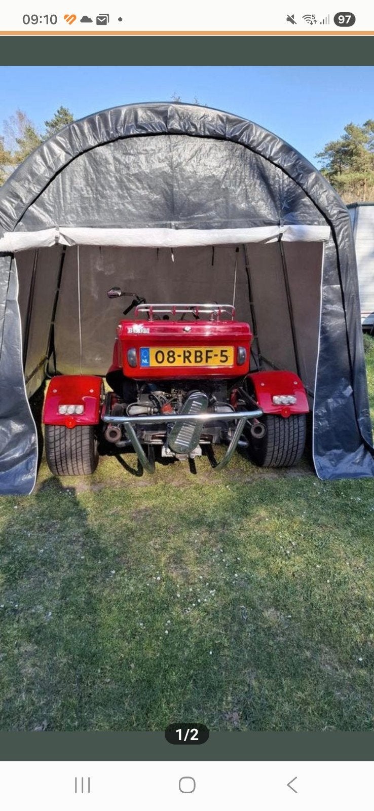 Outsunny Opbergtent voor Voertuigen/trike /auto, Ophalen, Zo goed als nieuw, Overige materialen, Fietsenberging