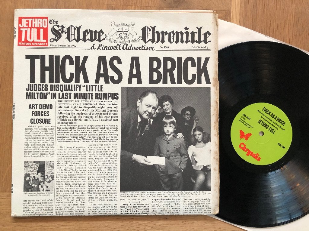 JETHRO TULL - Thick as a brick ( LP; orig. newspaper ), LP, Originele persing, Ophalen of Verzenden, 12 inch