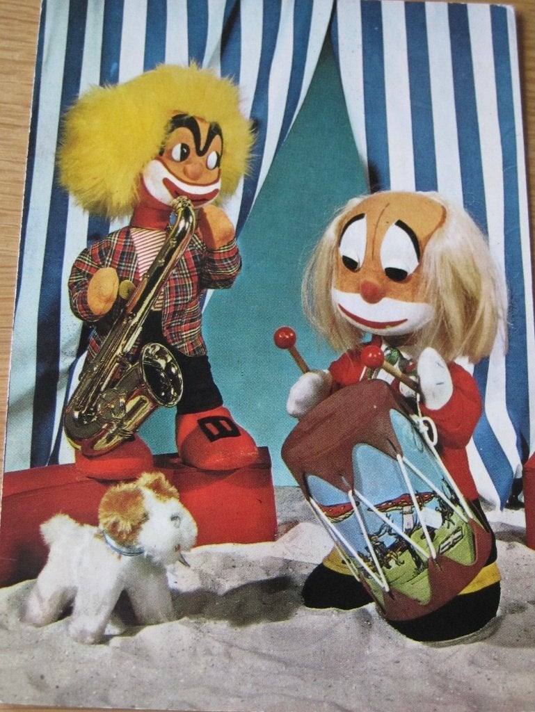 Poppen clowns maken muziek - nieuw - zestiger jaren, Ophalen of Verzenden, 1960 tot 1980, Ongelopen, Overige thema's