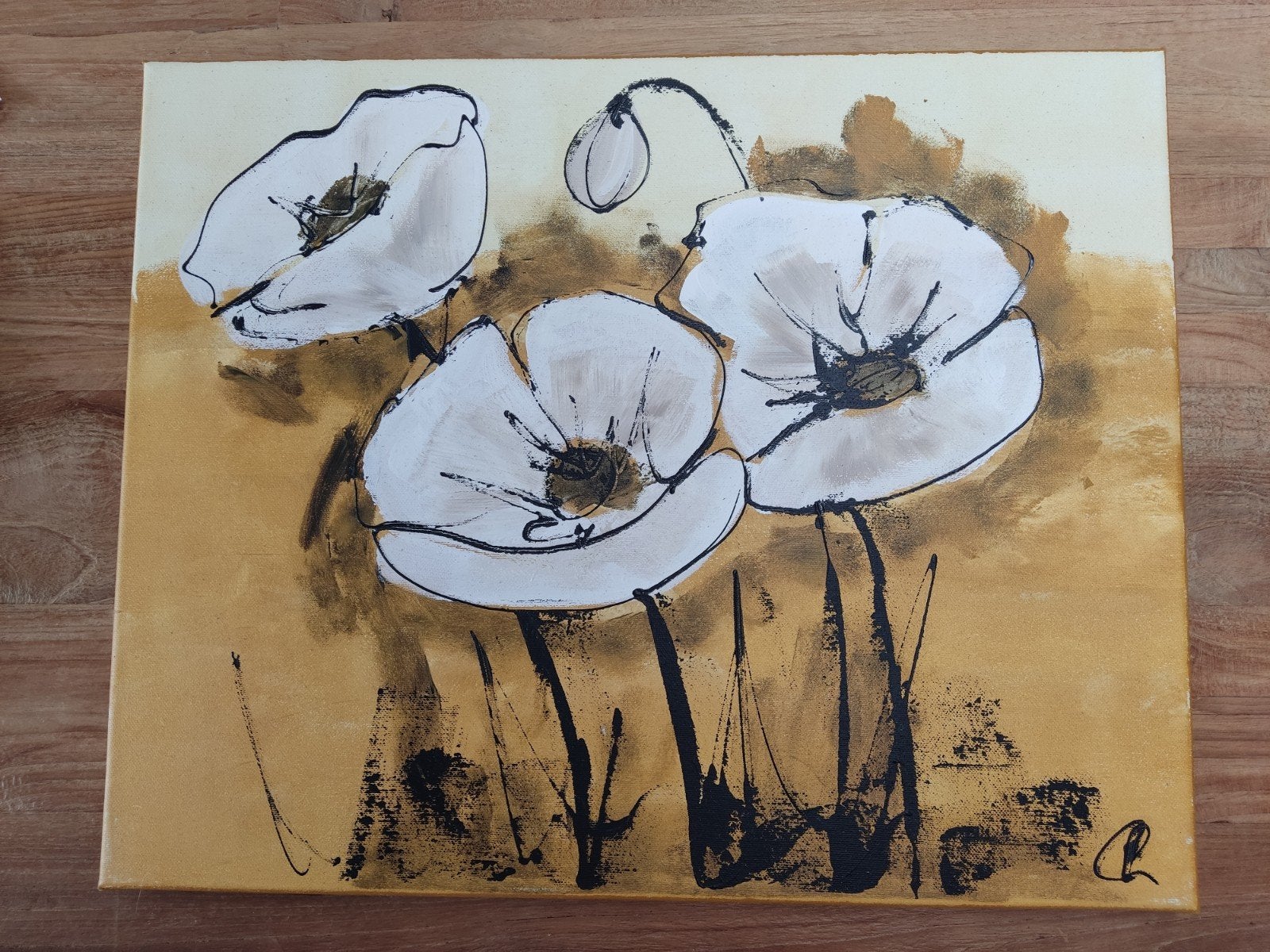 Modern handgeschilderd schilderij – Corrie Leushuis (Liz), Antiek en Kunst, Acrylverf, Ophalen of Verzenden, Overige materialen