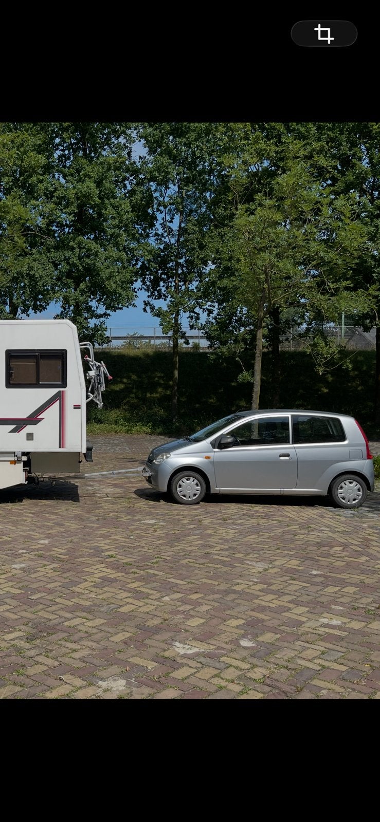 Trekstang distel sleep stang triangel camper, Ophalen, Zo goed als nieuw