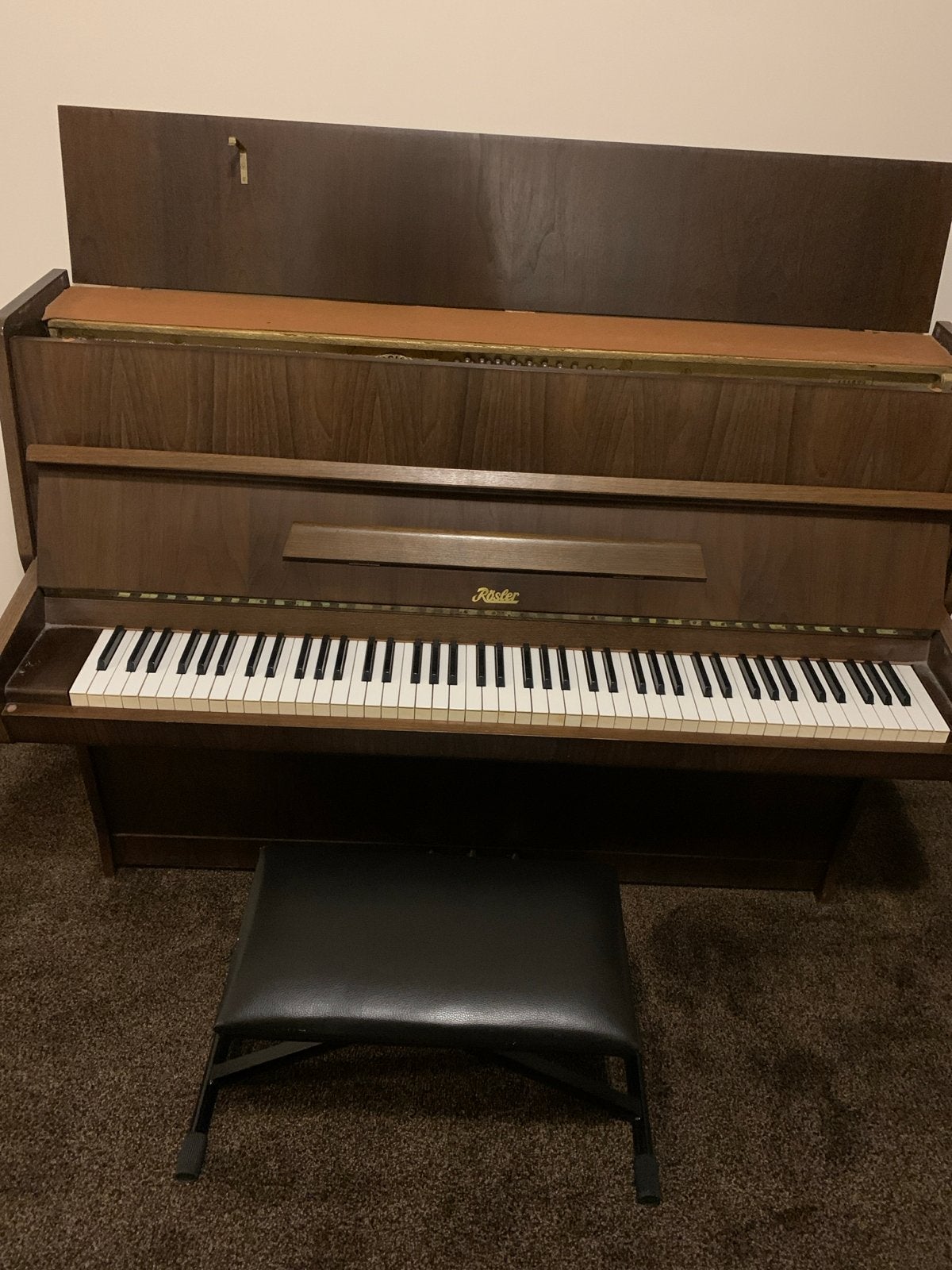 Rösler Piano - Goed onderhouden, Ophalen, Gebruikt, Bruin, Piano