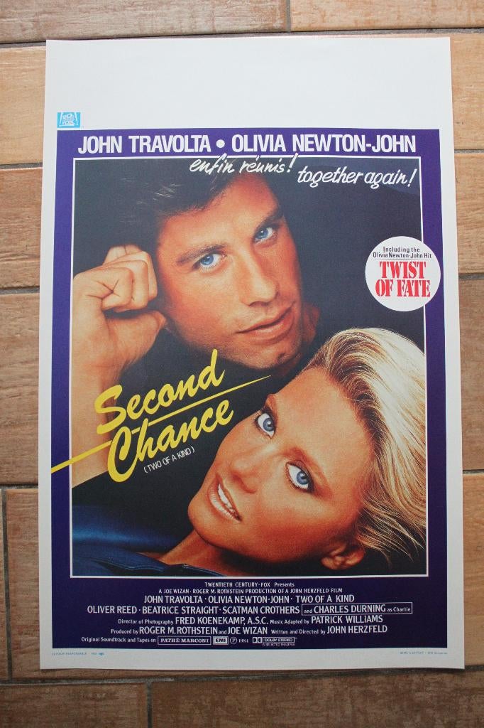 filmaffiche John Travolta Two Of A Kind filmposter, Rechthoekig Staand, Ophalen of Verzenden, Zo goed als nieuw, A1 t/m A3