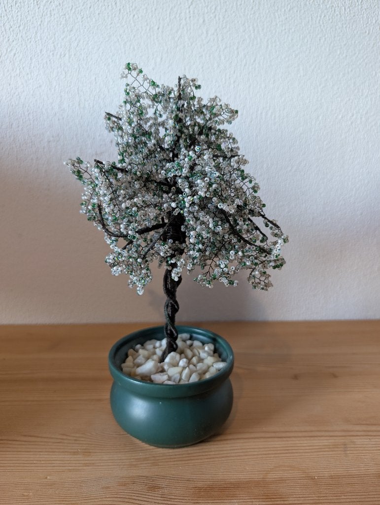 Handgemaakt kralenboompje (bonsai-stijl), Ophalen, Groen, Zo goed als nieuw, 28 cm