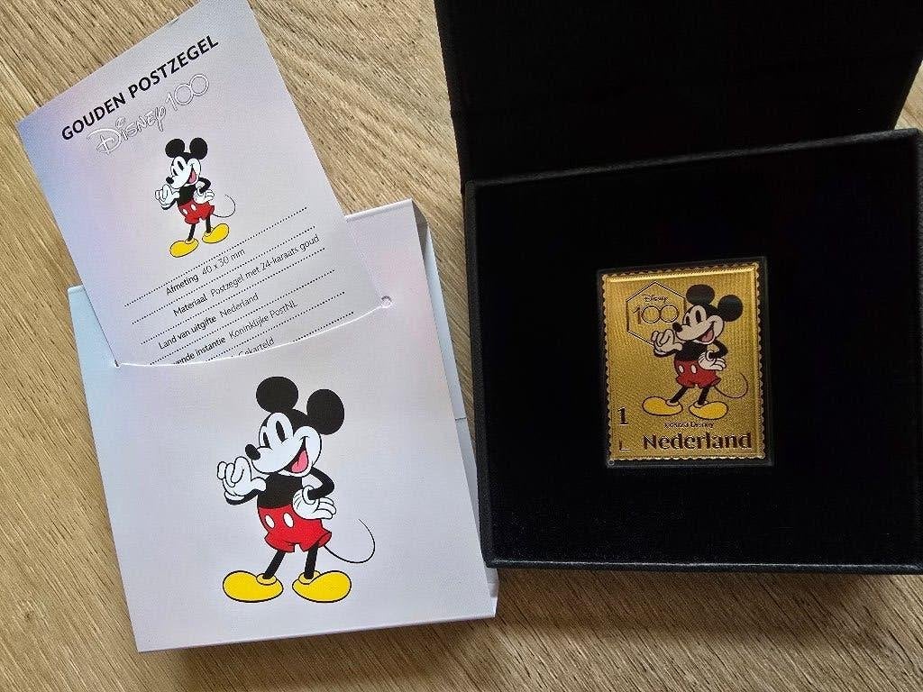 Gouden postzegel Mickey Mouse, Ophalen of Verzenden, Na 1940, Postfris