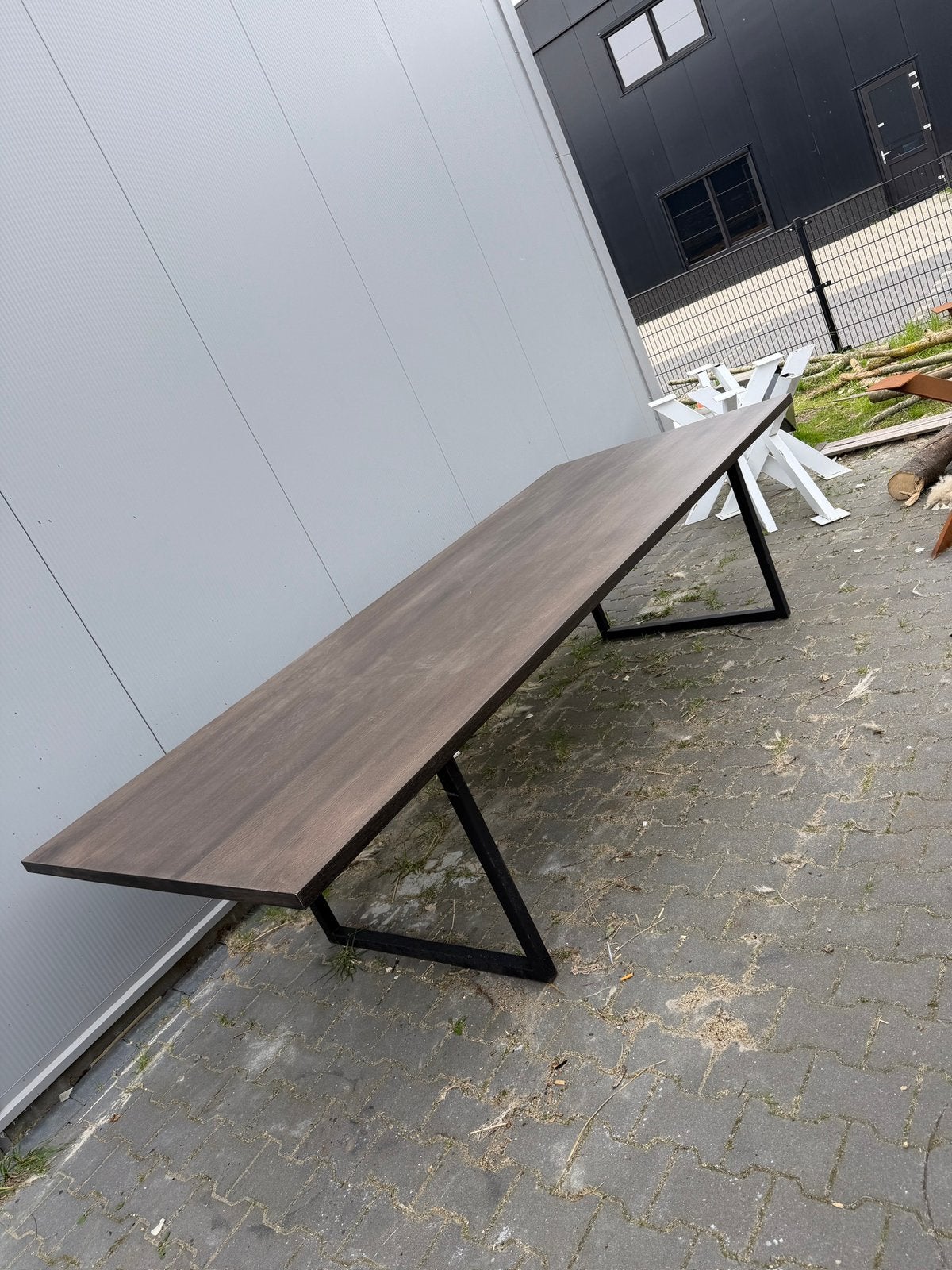 300 x 120 cm eettafel kantoortafel donker eiken, Ophalen, 100 tot 150 cm, 200 cm of meer, Zo goed als nieuw