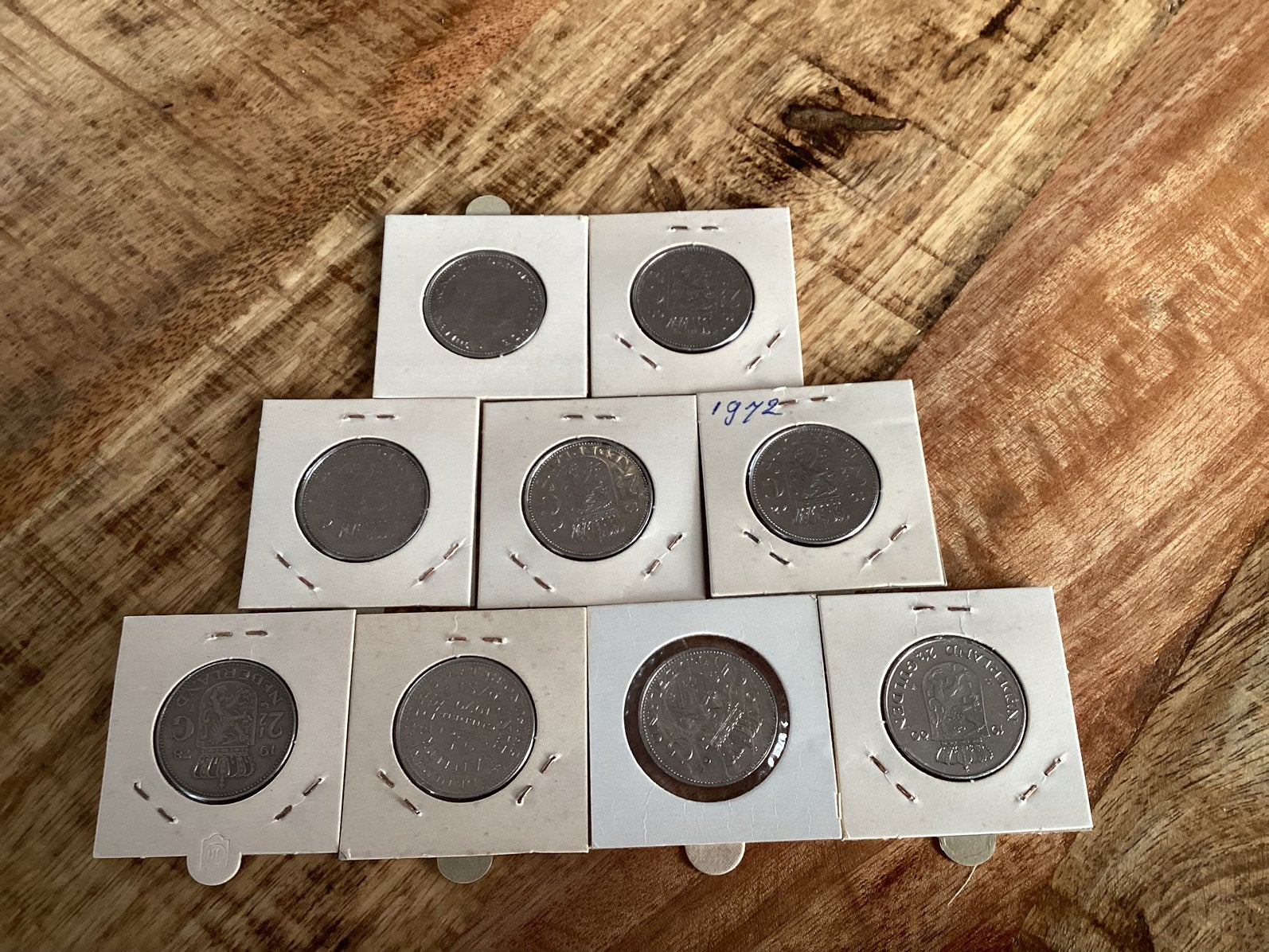 9 STUKS.  RIJKSDAALDERS.  JULIANA  GULDENTIJD   2,5  GULDEN, Ophalen, Koningin Juliana, 2½ gulden