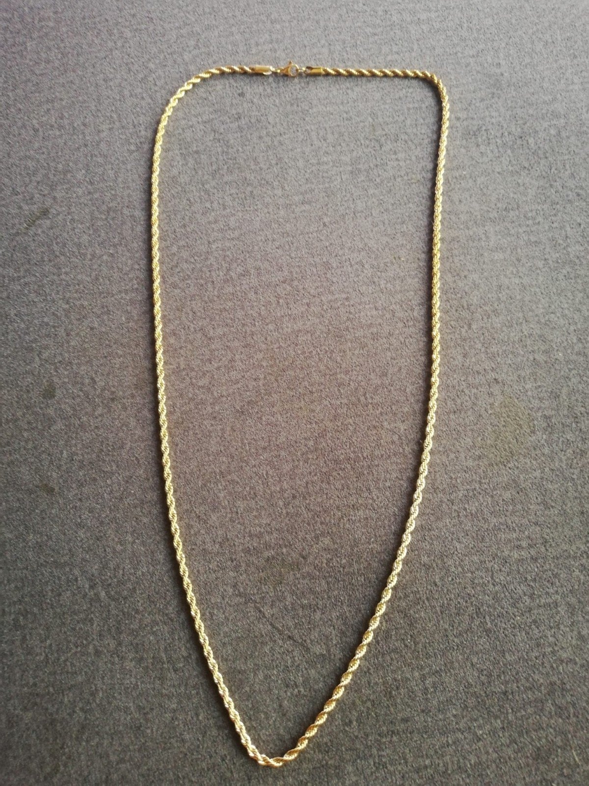 18k Gold Plated Rope Ketting - Nieuw, 60 cm, Ophalen of Verzenden, Nieuw, Goud, Overige materialen