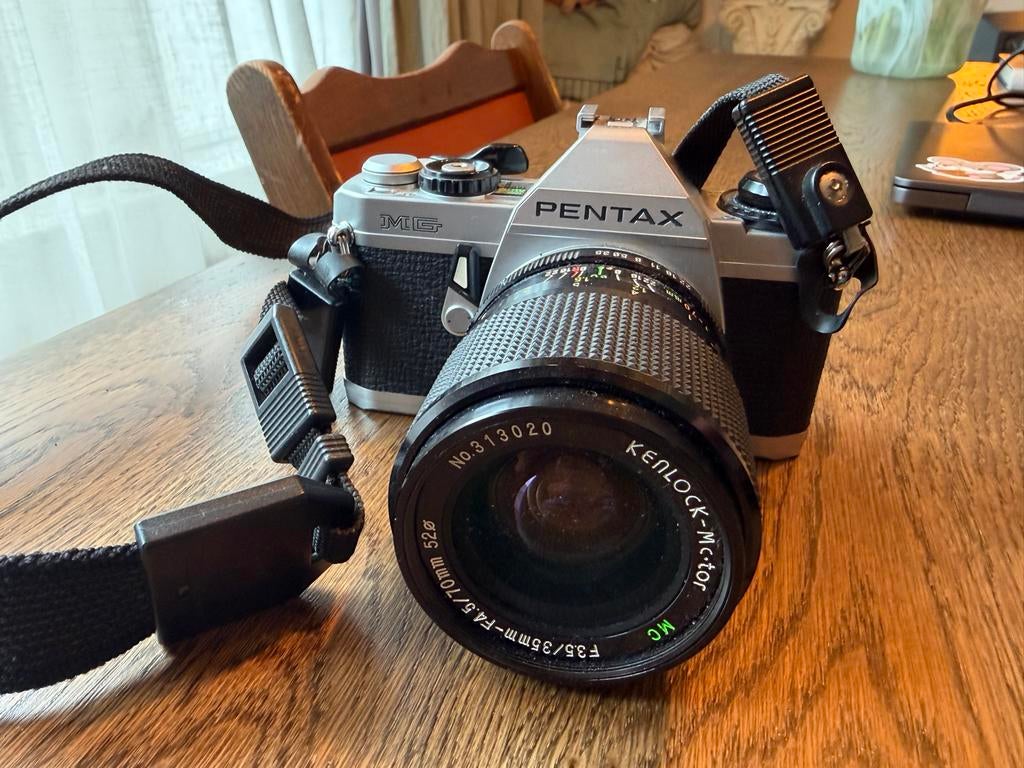 Pentax MG Analoge Camera met Kenlock MC.tor 35-70mm Lens, Ophalen of Verzenden, Gebruikt, Spiegelreflex, Pentax